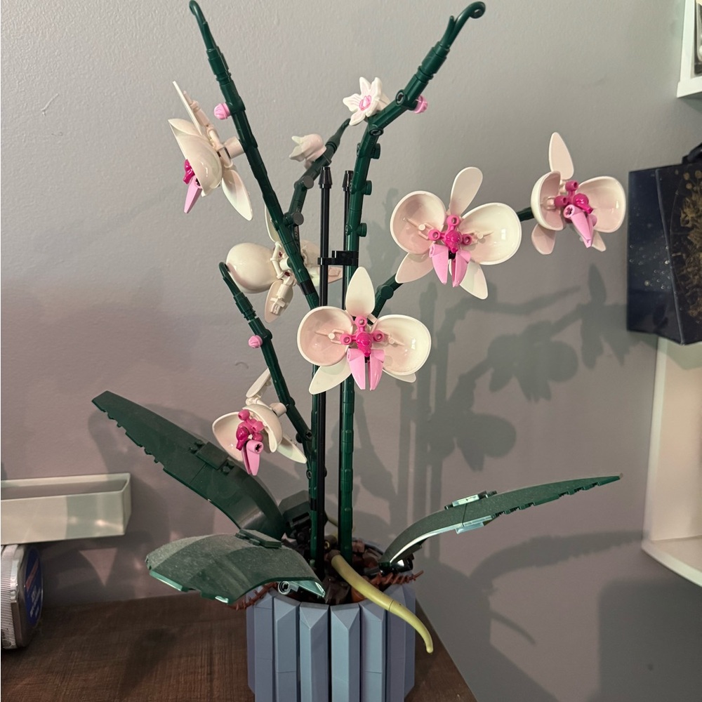 Orchid Flower Building Set - White and Pink